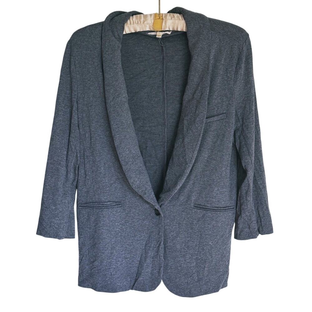 Joie Womens Jersey Knit Blazer Jacket Medium Gray Modern Career Lounge Casual
